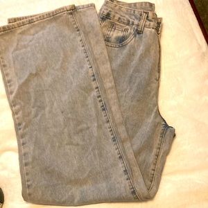 Shein women’s sz xs denim high waist wide leg light wash